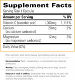 Étiquette Vitamine C tamponnée Integrative Therapeutics et liste des ingrédients.
