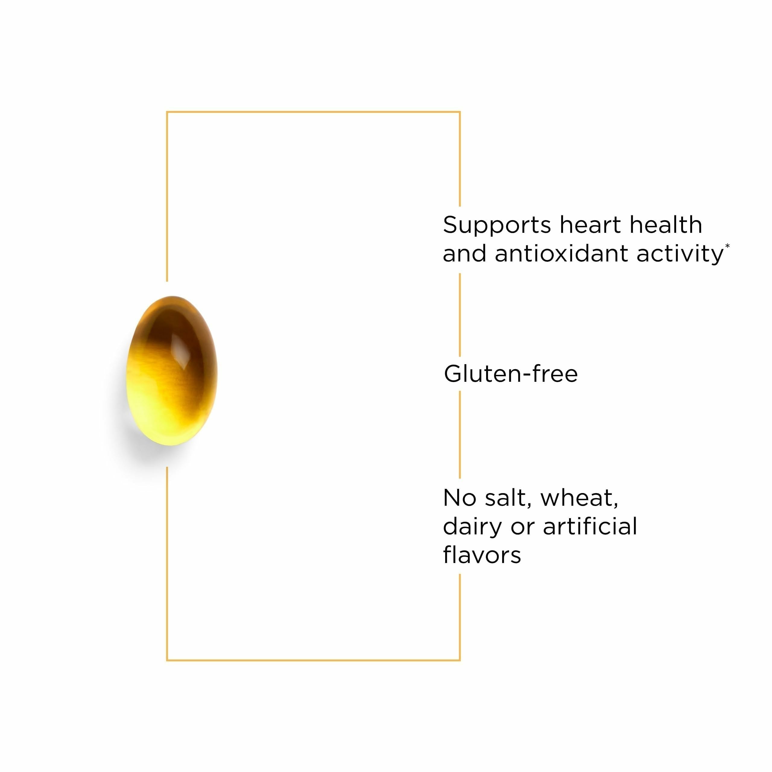 Vitamine E Integrative Therapeutics – étiquette sans gluten et sans lait indiquée.