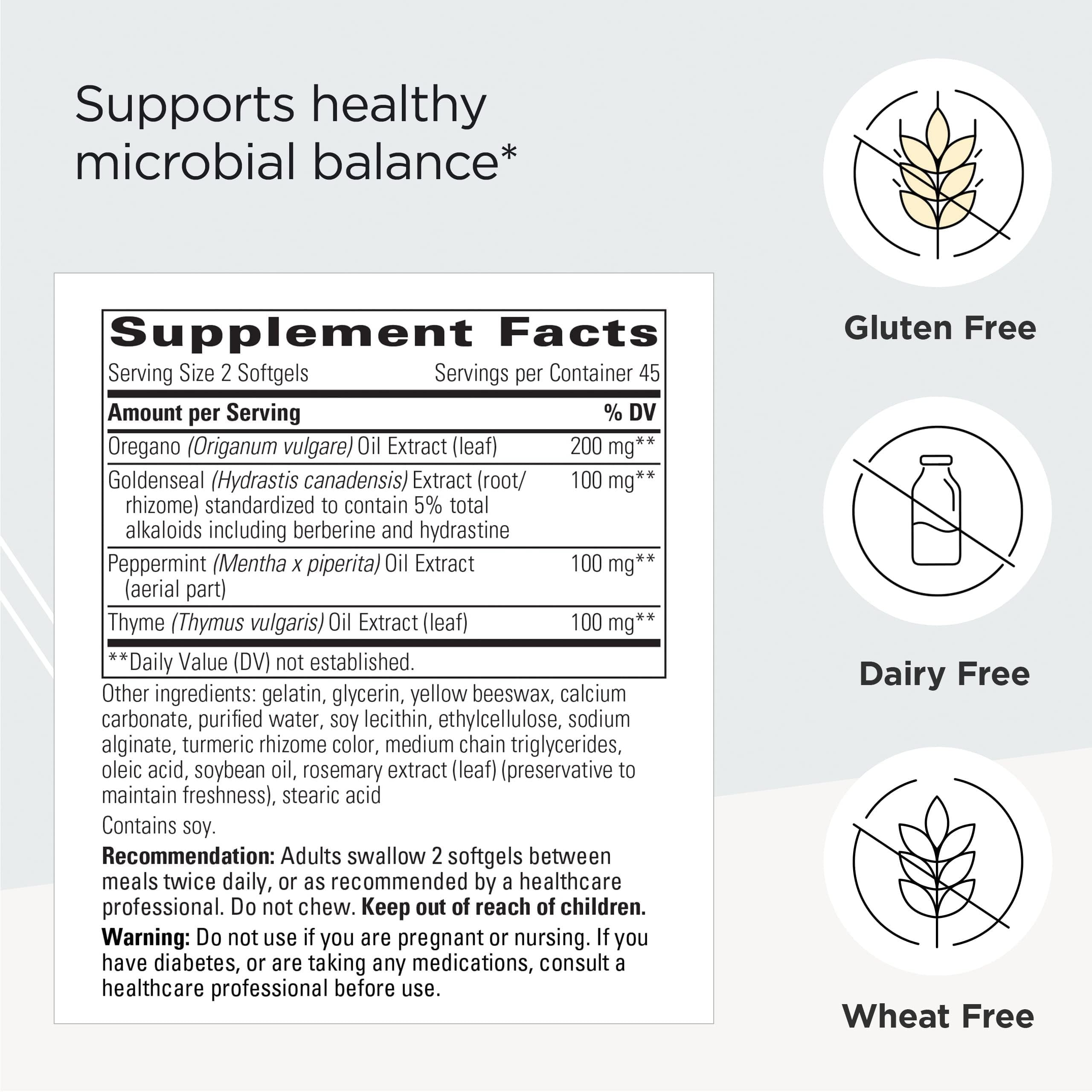 Integrative Therapeutics Y Formula — etiquette claire et sans gluten ni lactose.