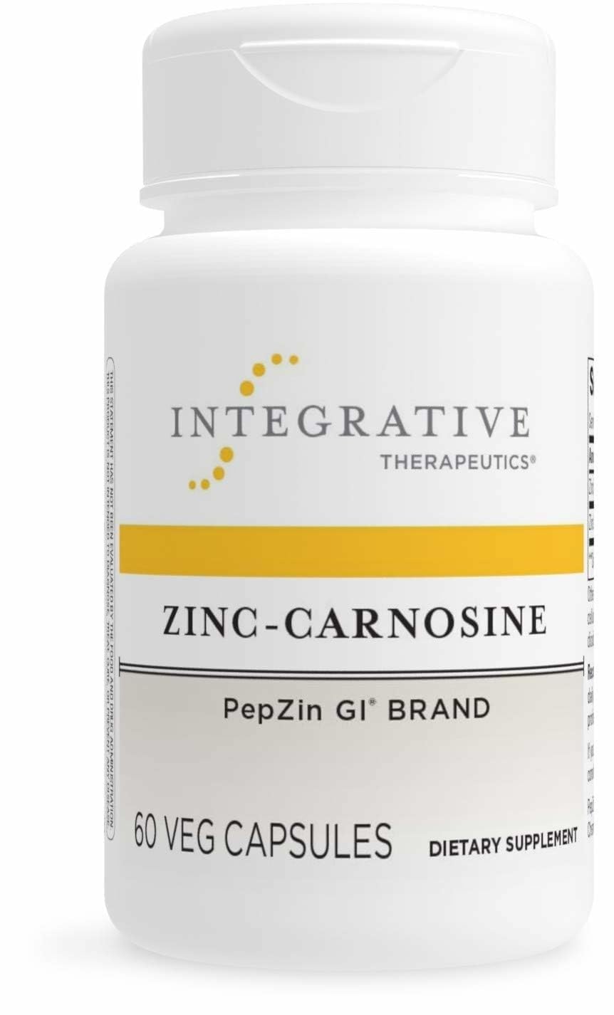 Integrative Therapeutics zinc-carnosine gelules dans bouteille, soutien potentiel du tractus digestif