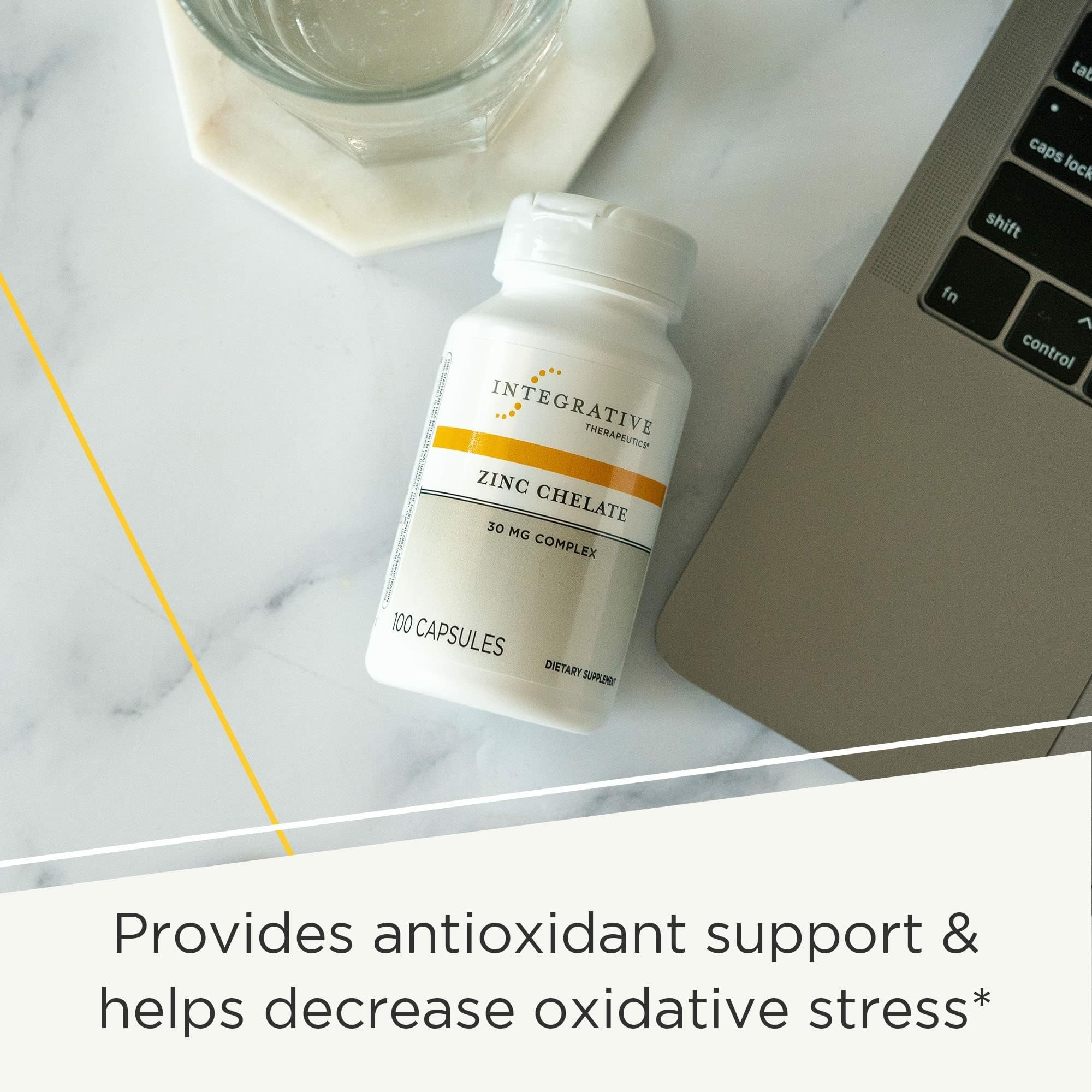 Integrative Therapeutics Zinc Chelate — Emballage: sans gluten et sans produits laitiers.