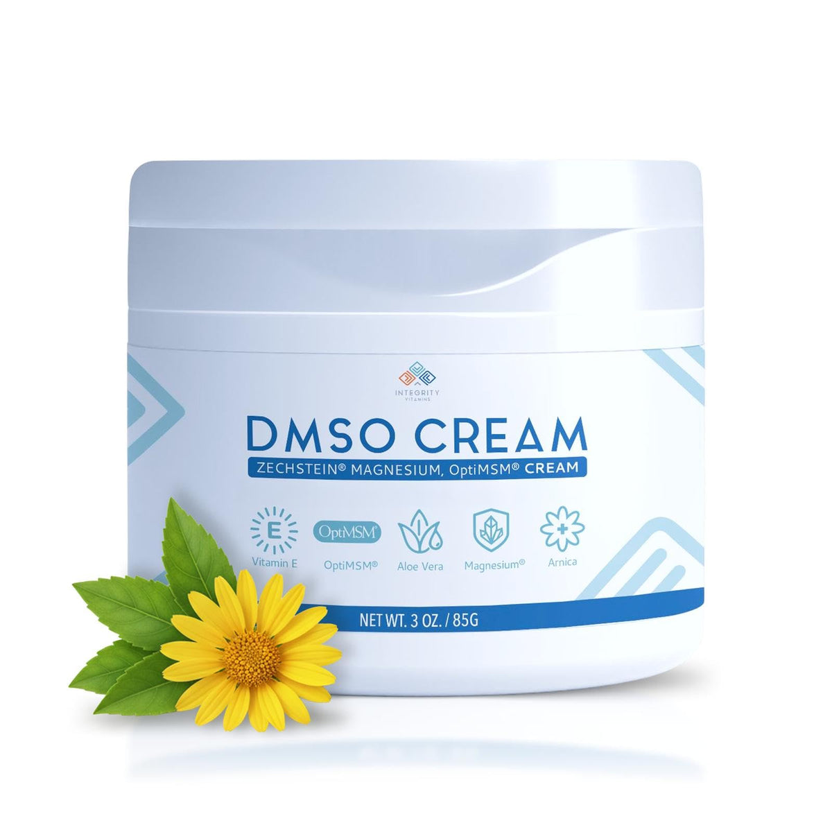 Crème Integrity Vitamins DMSO: texture légère pour une application douce.