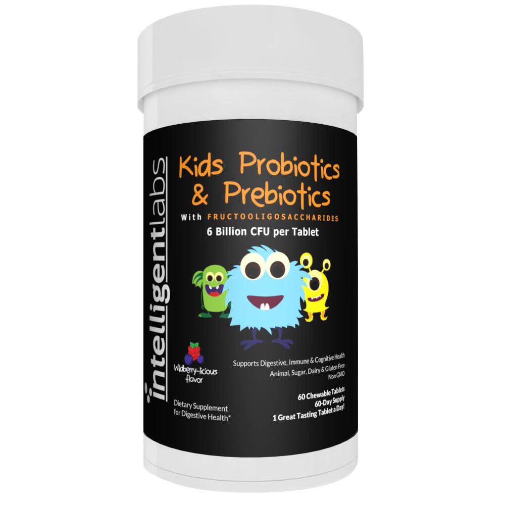 Intelligent Labs Probiotiques Enfants – bouteille, support pratique et facile à utiliser au quotidien.