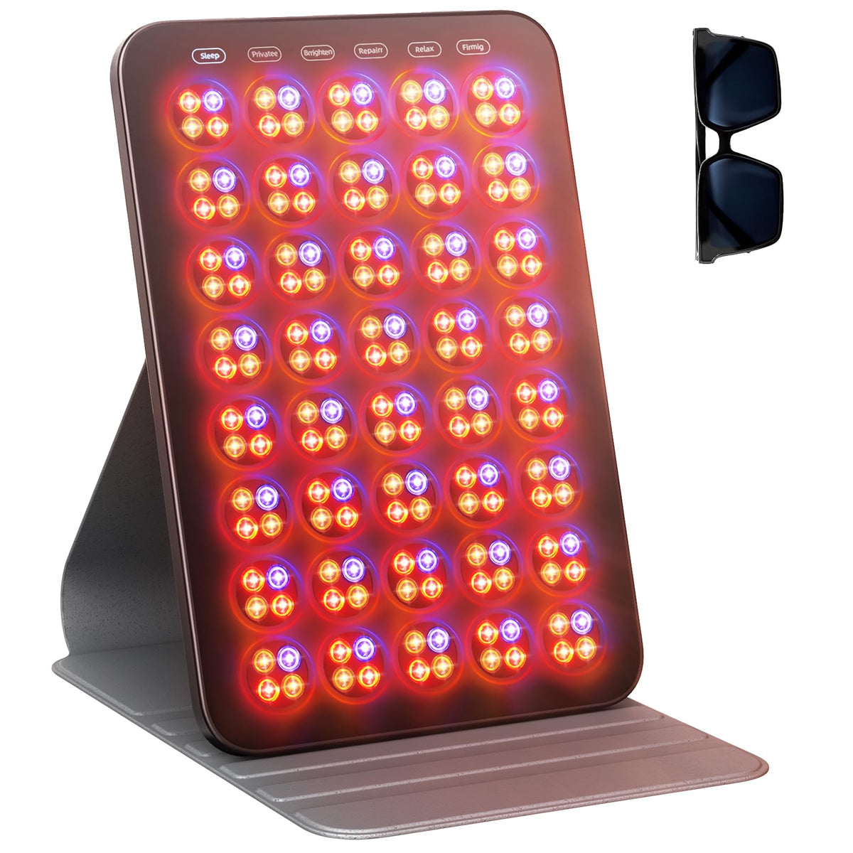 INTEO lampe thérapie lumière rouge visage, 6 modes, potentiel éclat peau