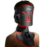 INTEO Masque lumière rouge : couverture complète visage et cou pour une utilisation polyvalente.