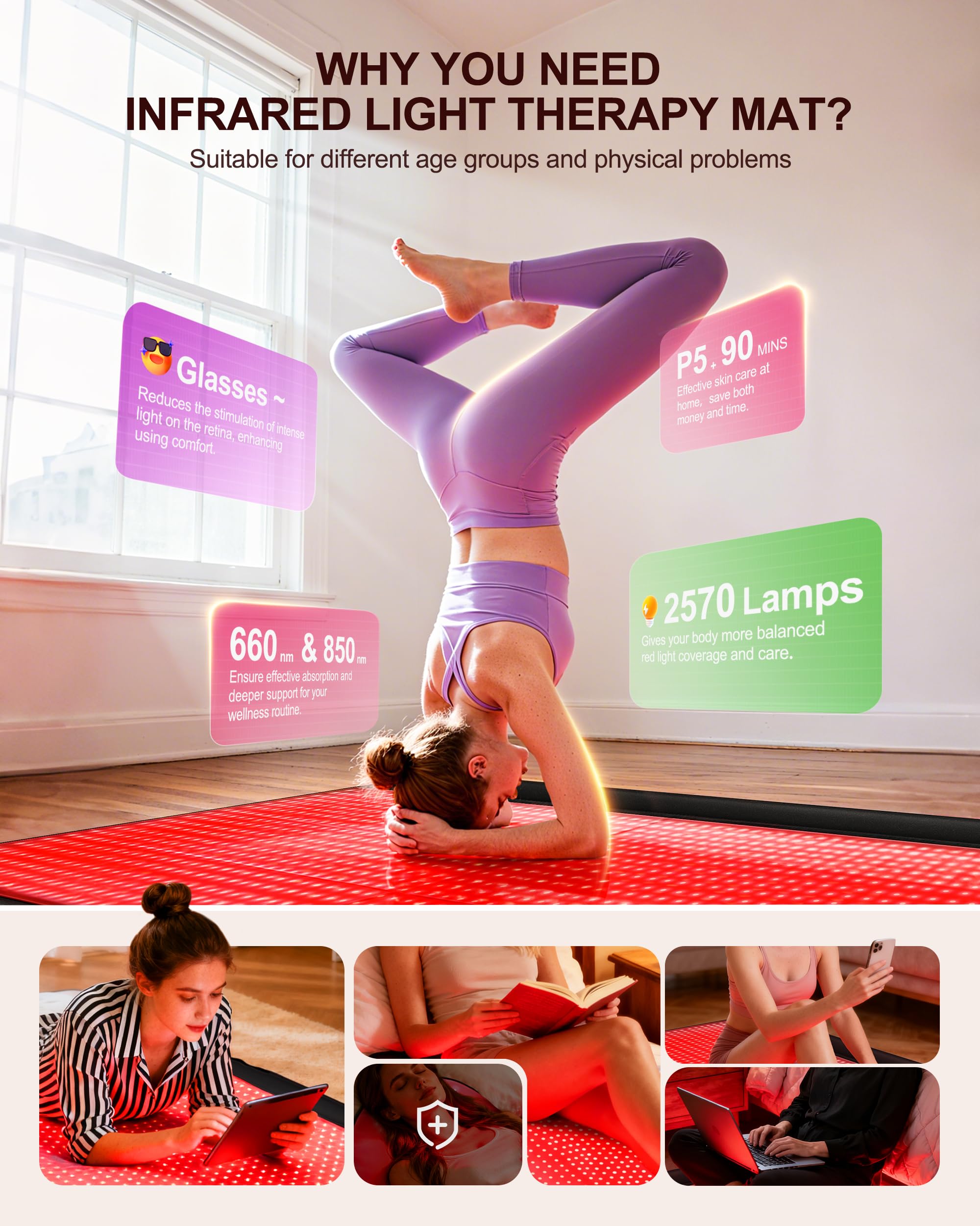 INTEO – Matelas rouge infrarouge corps entier pour relaxation.
