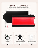 INTEO Tapis Thérapie Lumière Rouge – Corps Entier 74''×34'' (188×86 cm), 3 Modes, 9 Minuteries