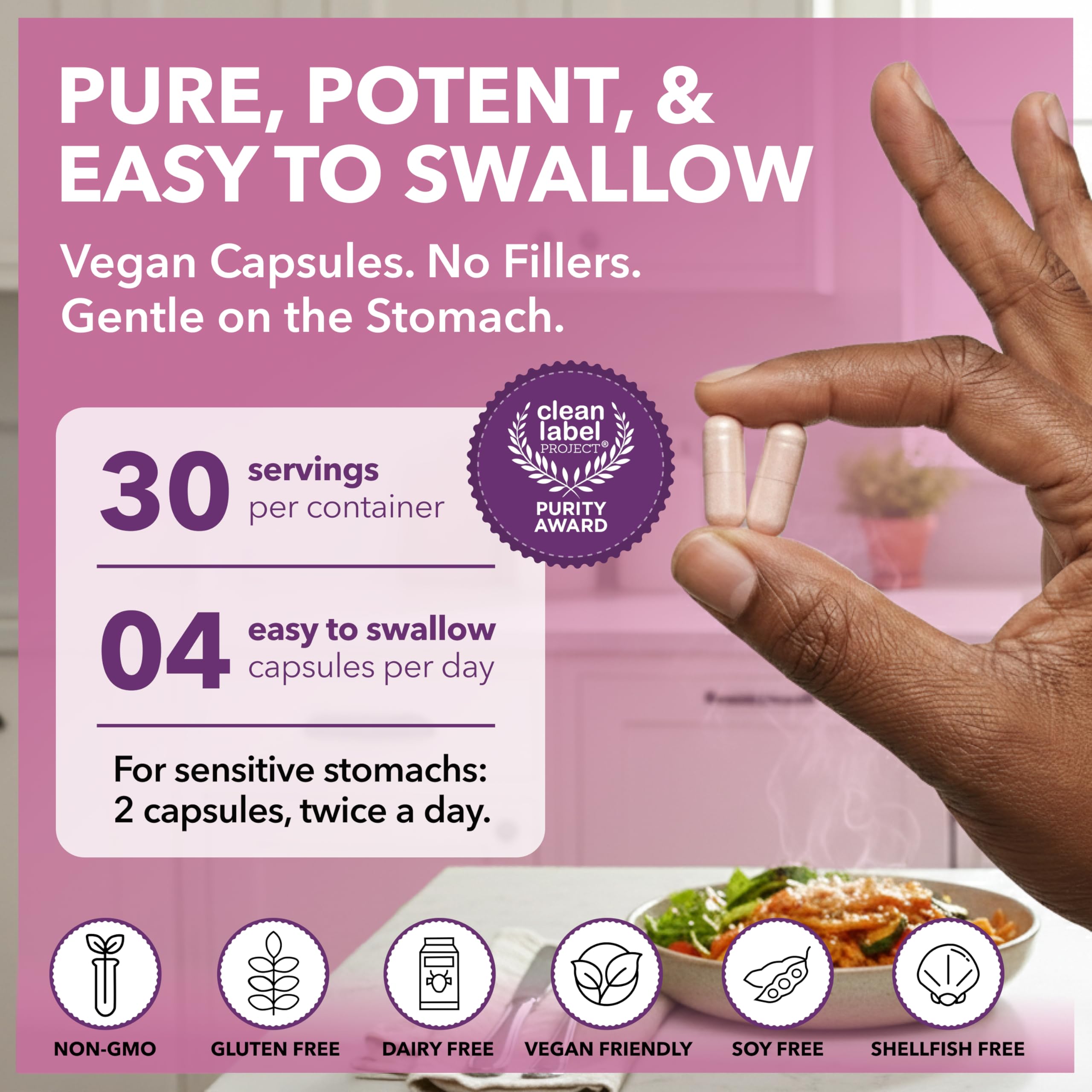 Intimate Rose – emballage vegan, sans gluten, sans soja et sans lactose.
