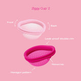 INTIMINA Ziggy Cup 2: bord double pour une protection fiable.