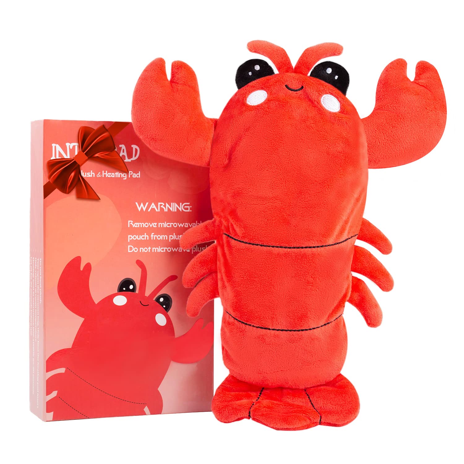 Intoypad peluche-homard-chauffante, chaleur douce pour le confort pendant les périodes.