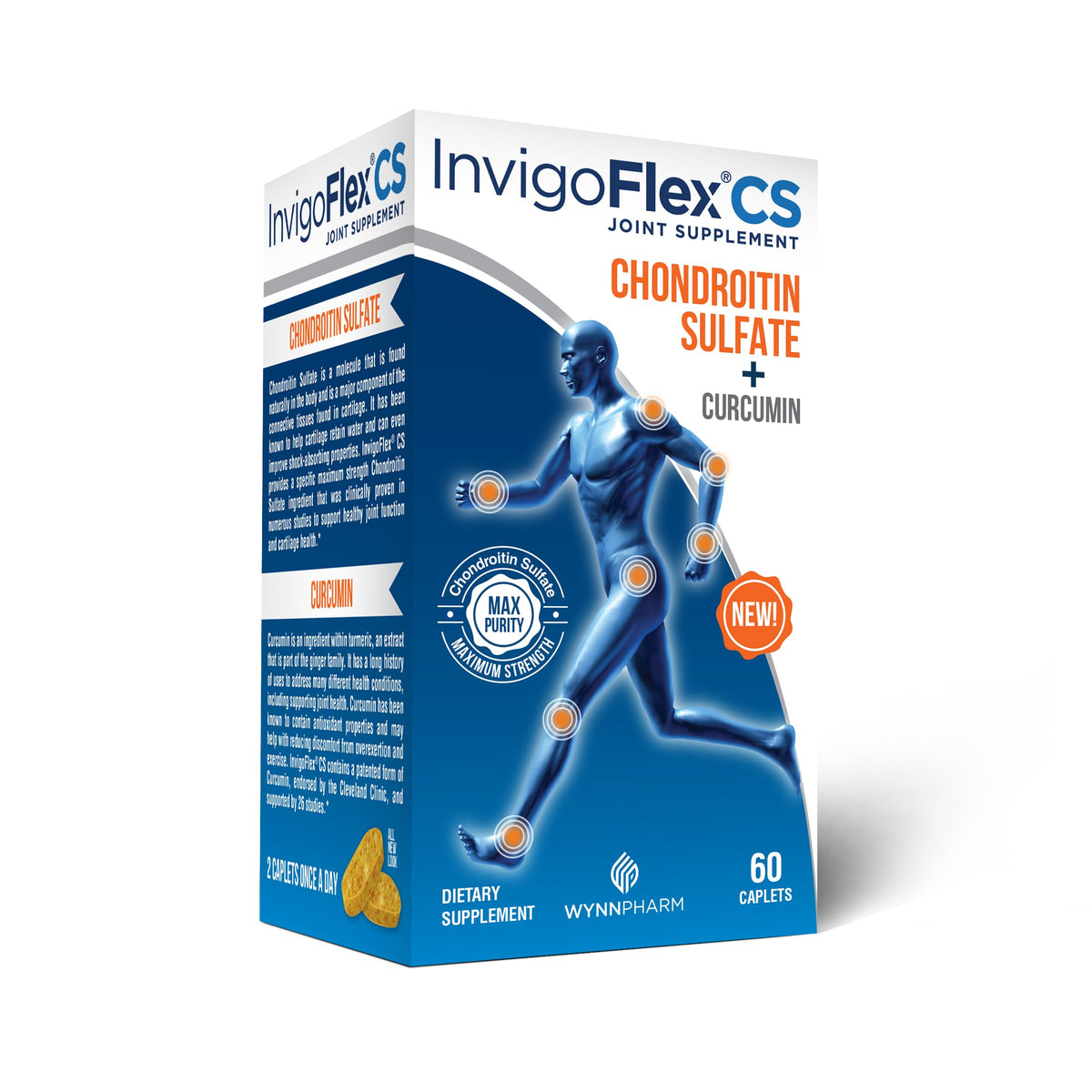 Invigoflex CS bouteille et étiquette premium soutenant les articulations.