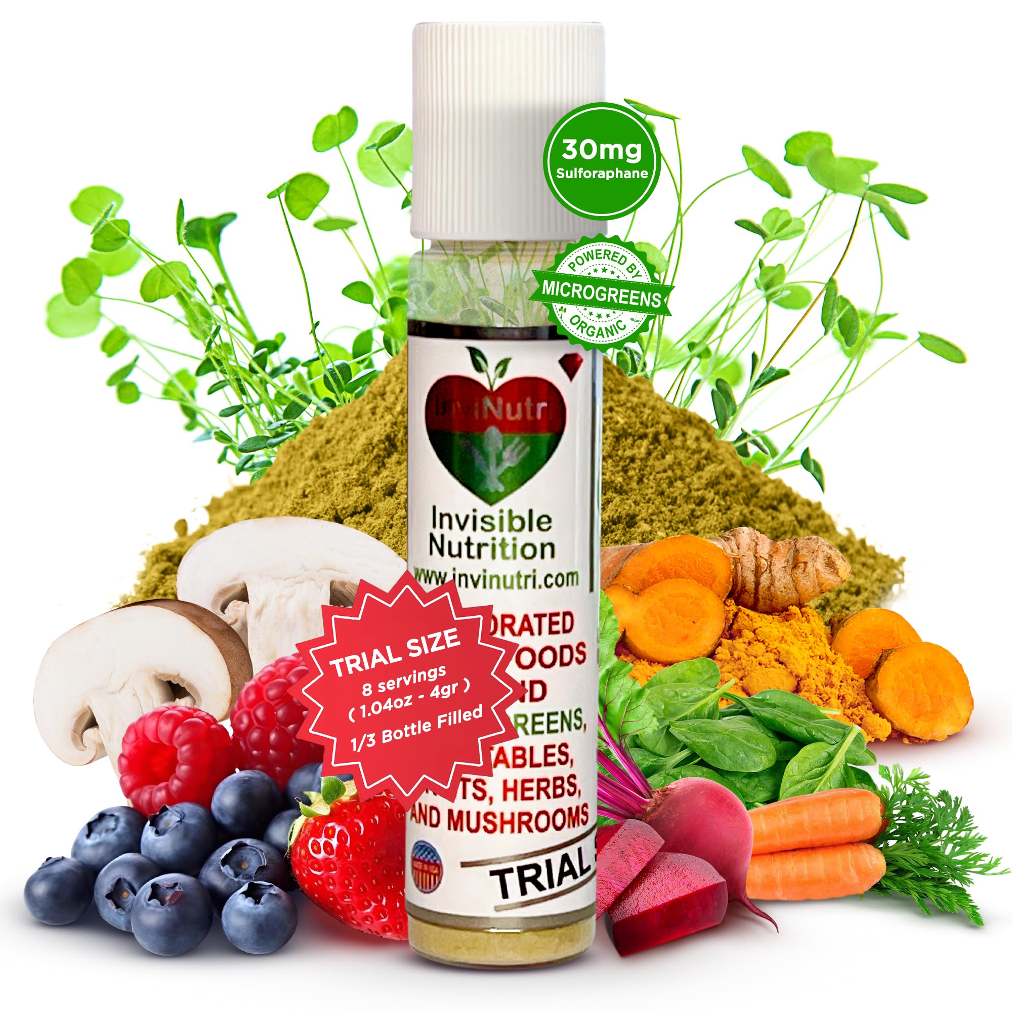 InviNutri Poudre Superfood – présentation des microgreens pour une nutrition pratique.