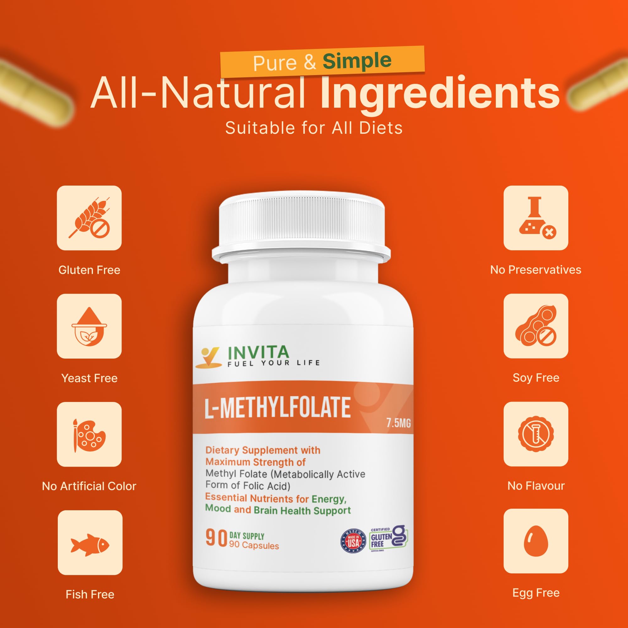 INVITA L-Methylfolate: emballage durable reflétant la qualité.