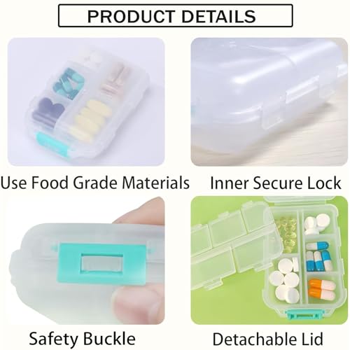 INVODA boîte à pilules avec fermetures internes pour éviter le mélange des médicaments.