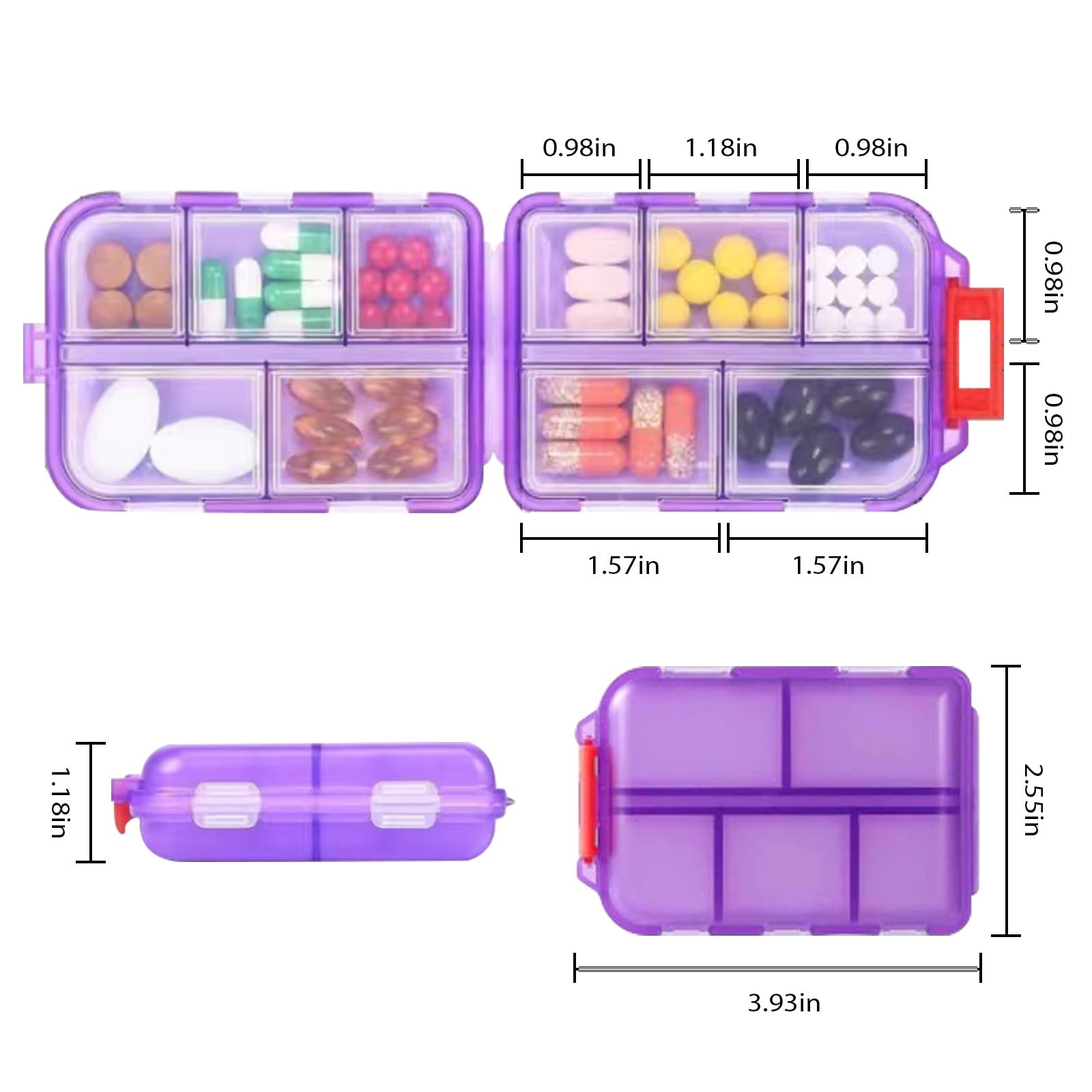INVODA étui voyage compact pour pilules, pratique en poche.