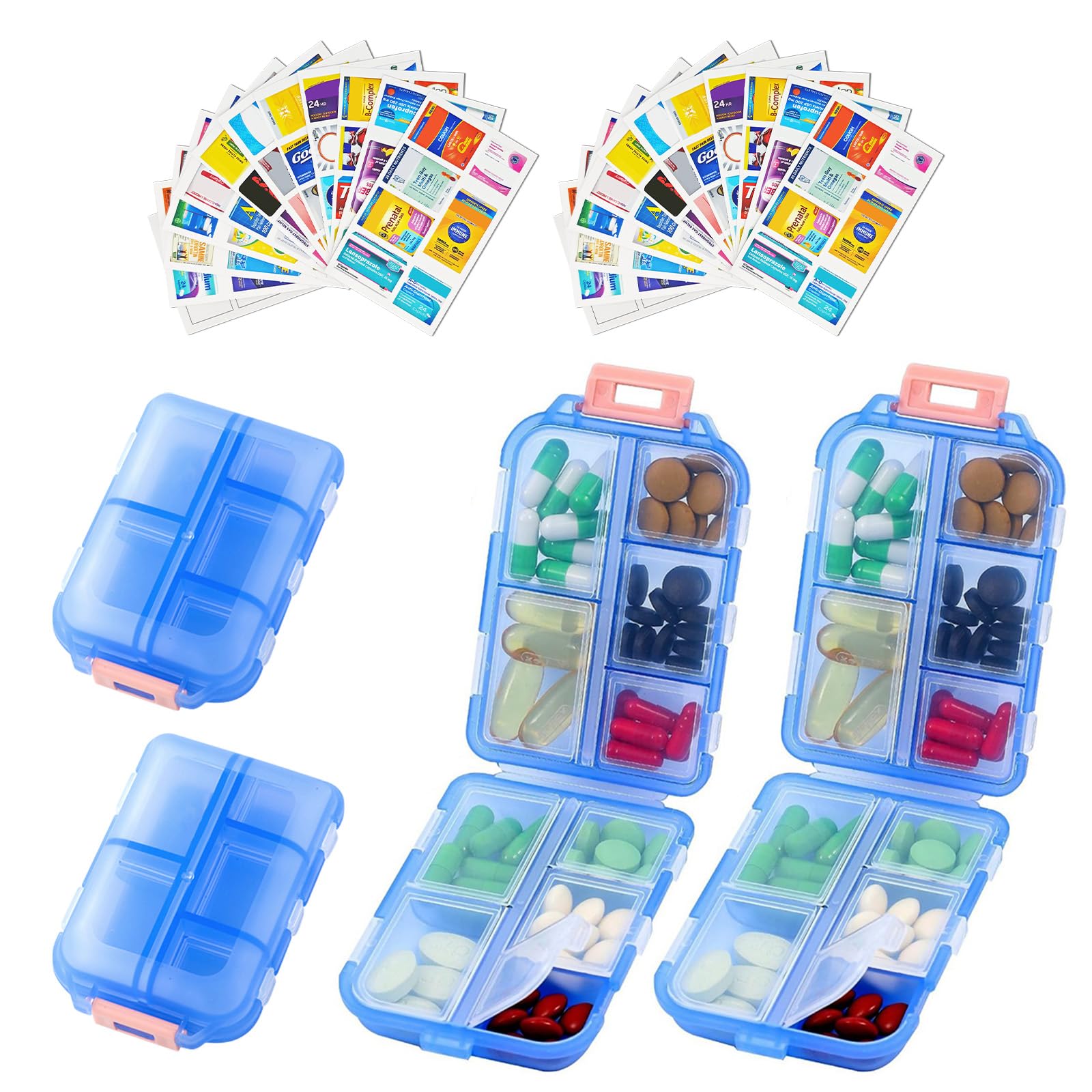 INVODA organiseur pilules hebdomadaire, format compact pour voyage et quotidien.