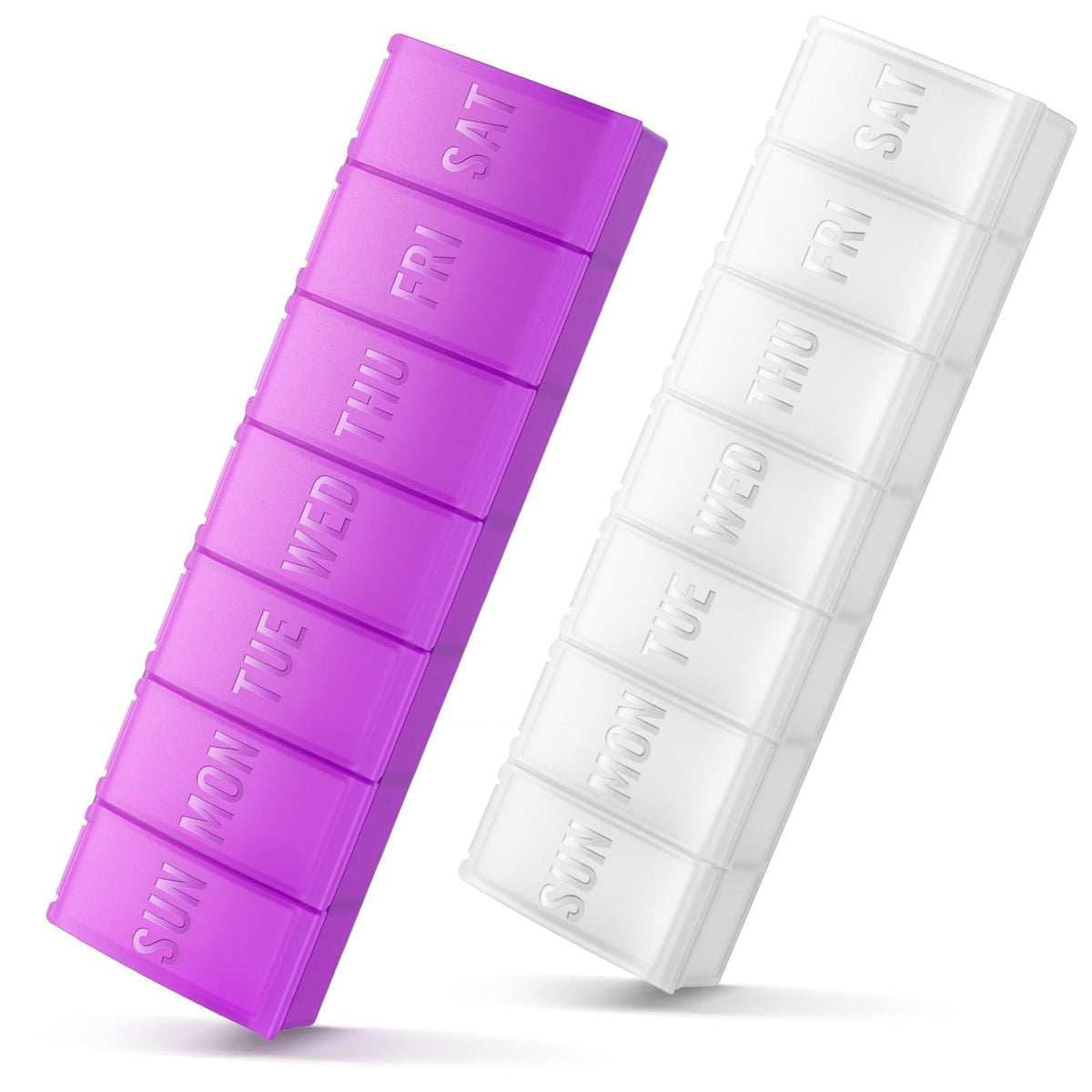 INZOO grand pilulier, ouverture facile, pratique pour l'usage quotidien et les voyages.