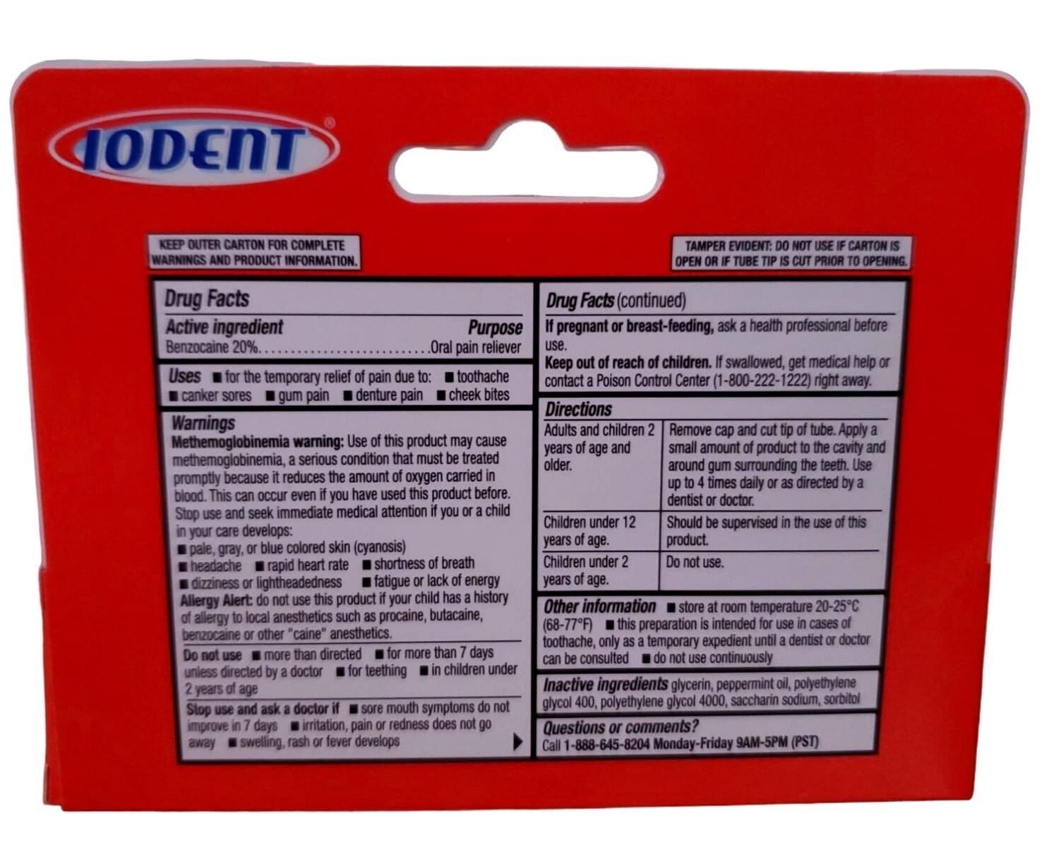 IODENT comparaison ORAJEL, ingrédient actif similaire pour un soulagement ciblé.