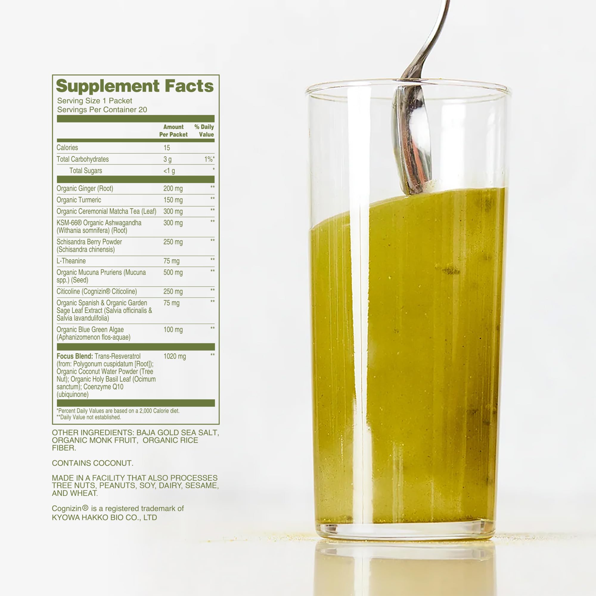 ION Focused Mind tasse prête à savourer une boisson calmante et revitalisante