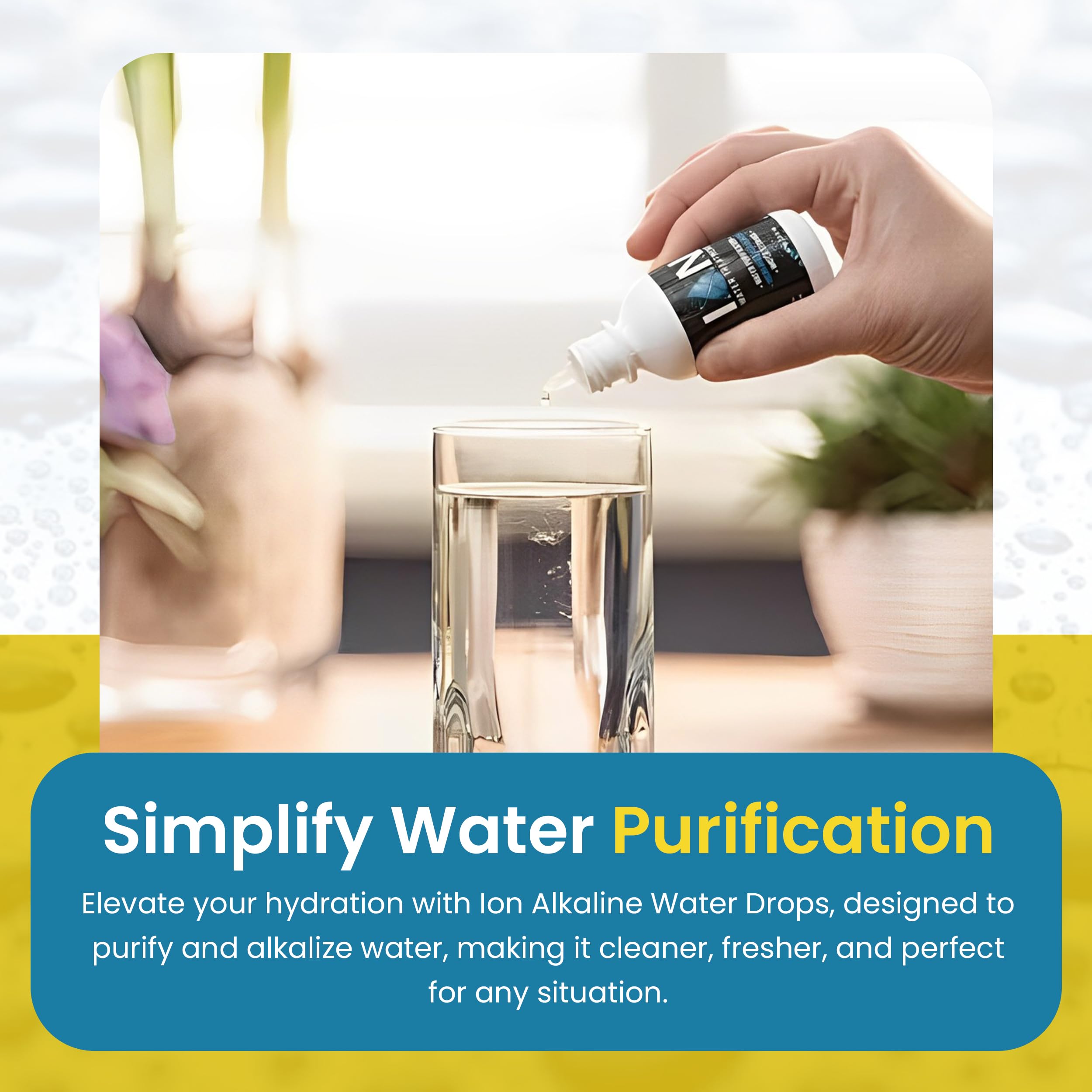 Ion gouttes eau outdoor purification, ideale pour eau de rivieres en plein air.