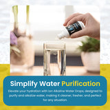 Ion gouttes eau outdoor purification, ideale pour eau de rivieres en plein air.