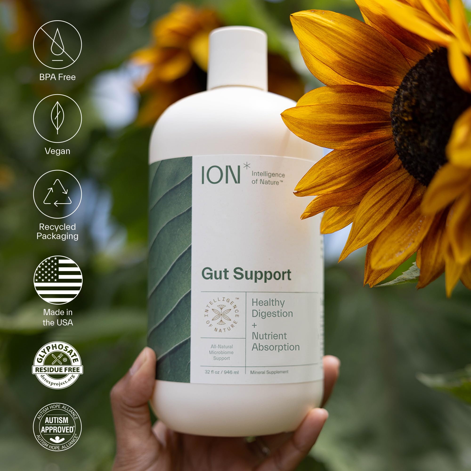 ION* Intelligence of Nature gouttes ajoutées à une boisson – soutien digestif pratique