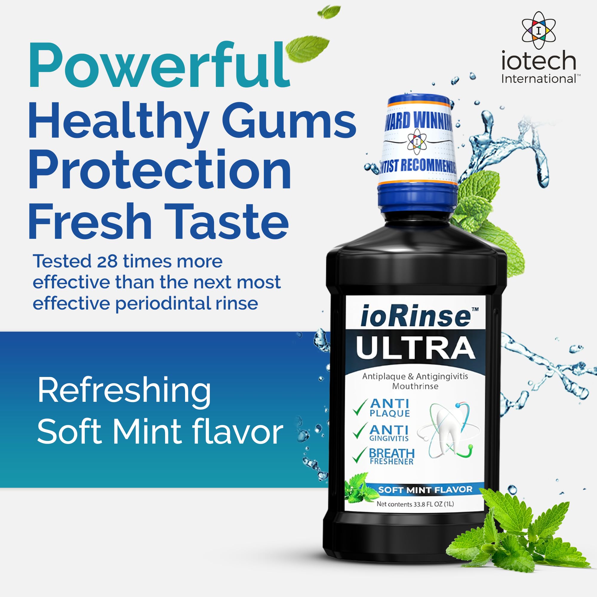 IoRinse Ultra recommandé par des dentistes pour une protection gingivale efficace.