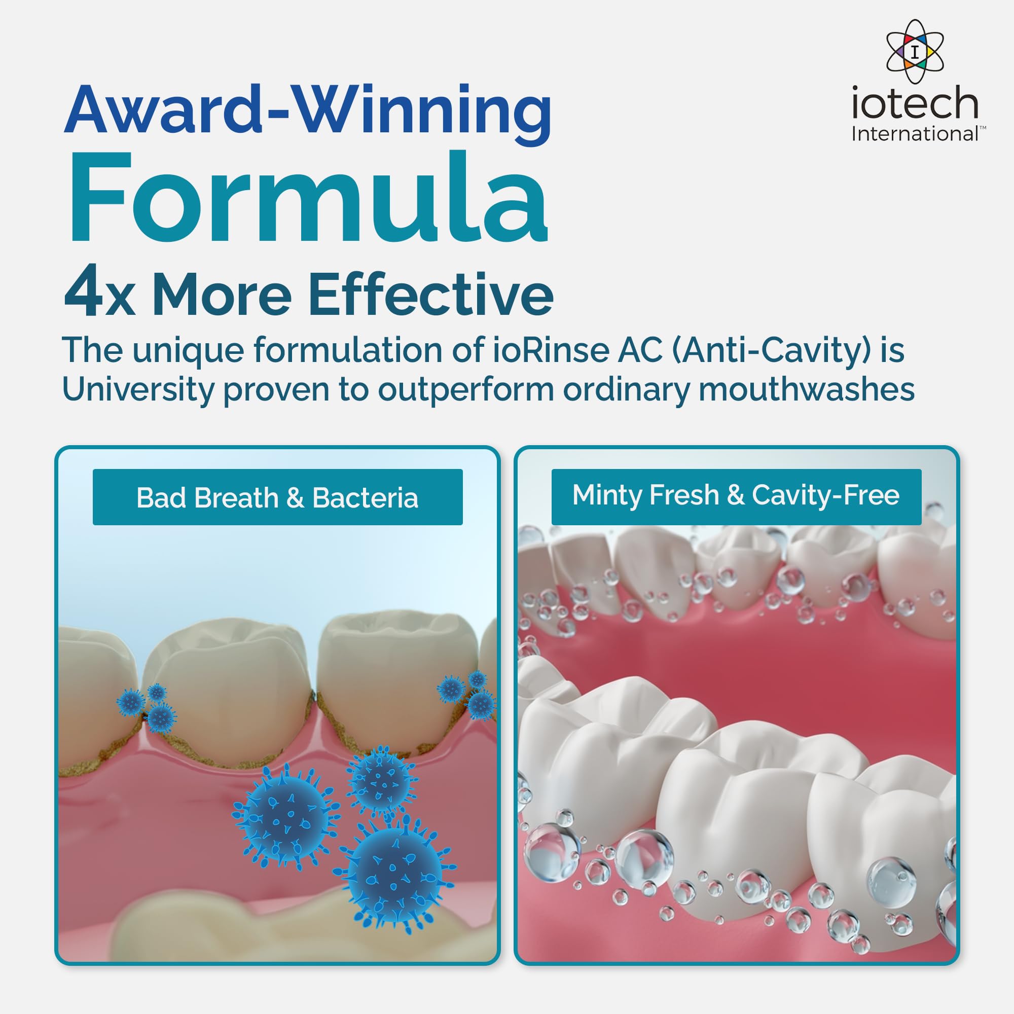ioRinse AC protection des caries et guidage visuel
