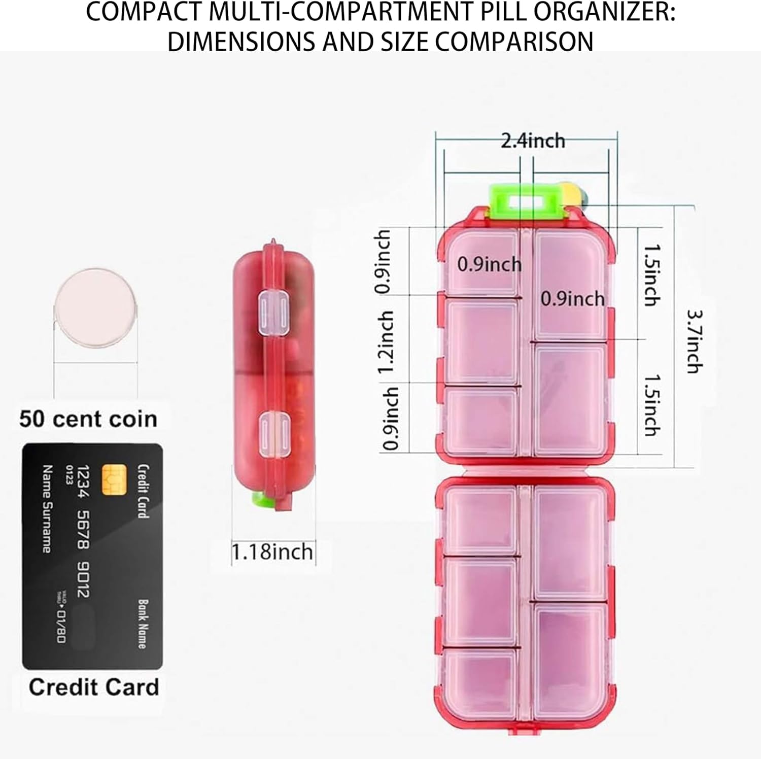 IOUWE système stockage pilules sécurisé rose, transport sûr en voyage.
