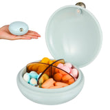 iplusmile boîte pilules voyage 4 compartiments bleu, rangement compact pour déplacements.