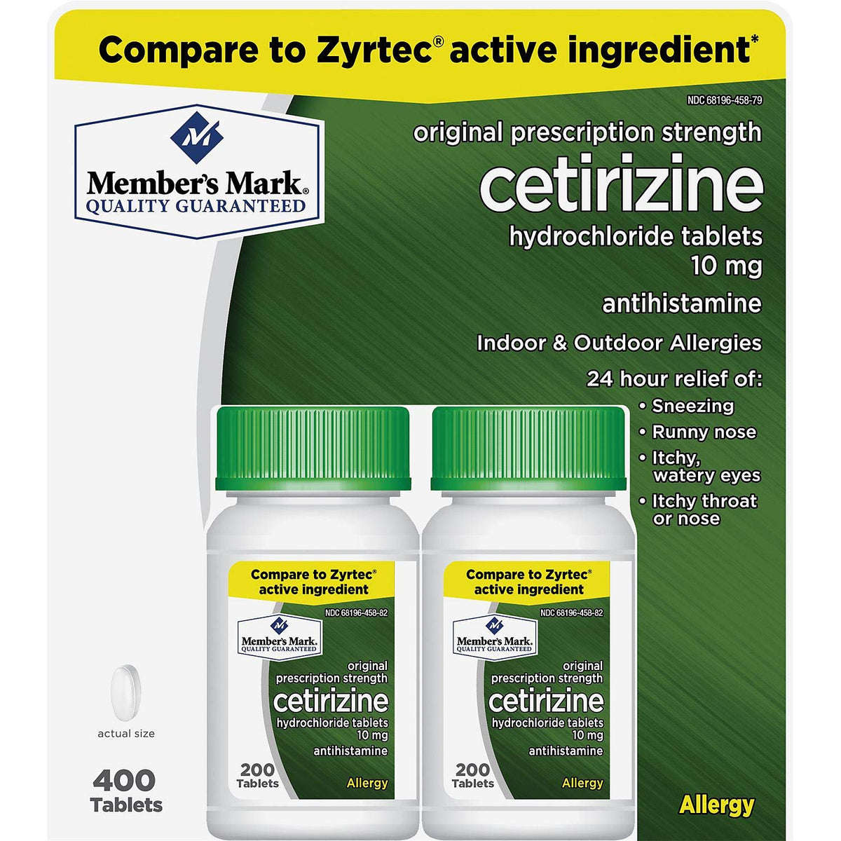 iPoplor Cetirizine 10 mg – Bouteille pratique pour potentiellement soulager certains symptômes allergiques