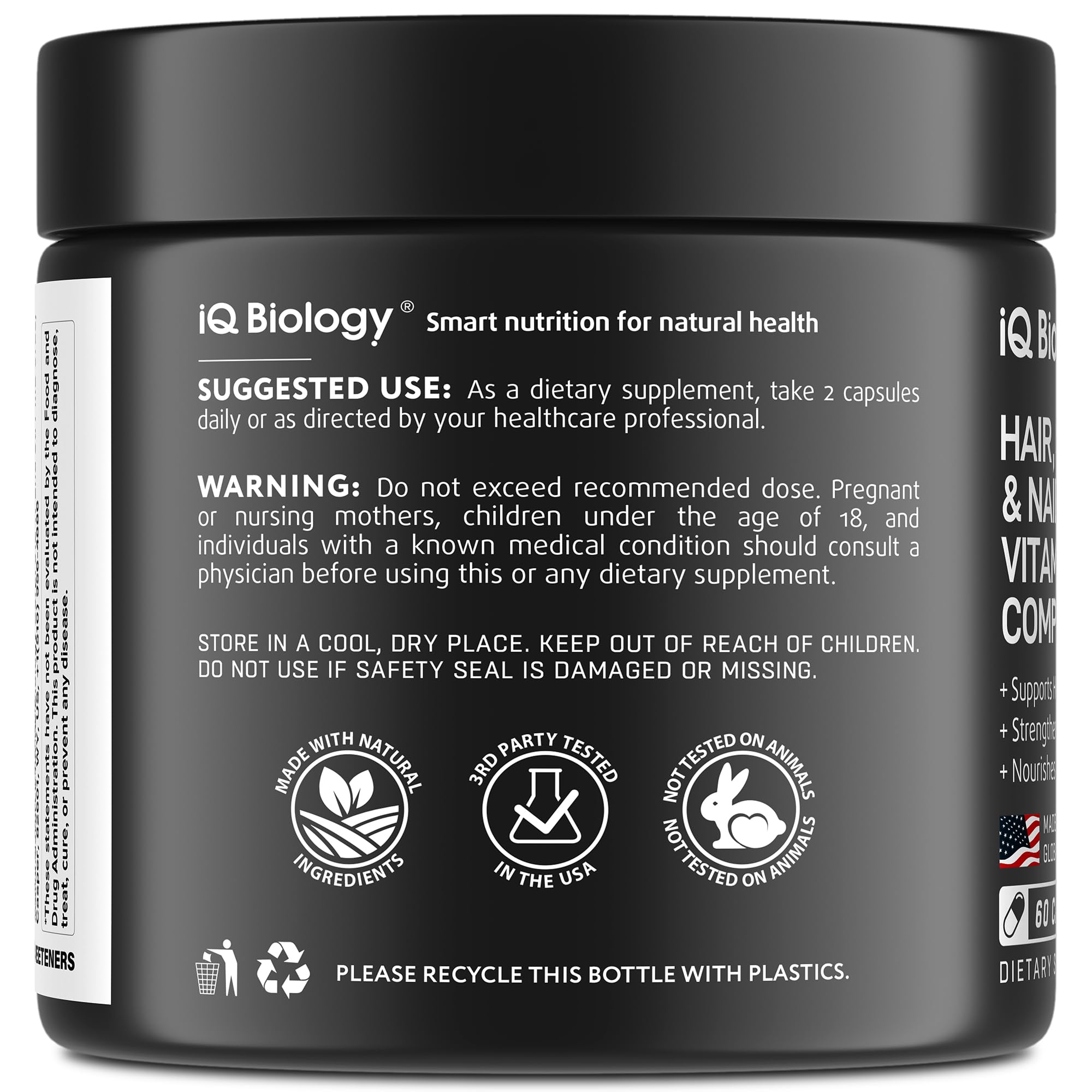 IQ BIOLOGY - cheveux plus épais et forts, apparence améliorée.