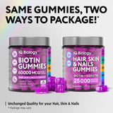 IQ Biology gommes biotine: brillance cheveux et peau grace à la formule enrichie.