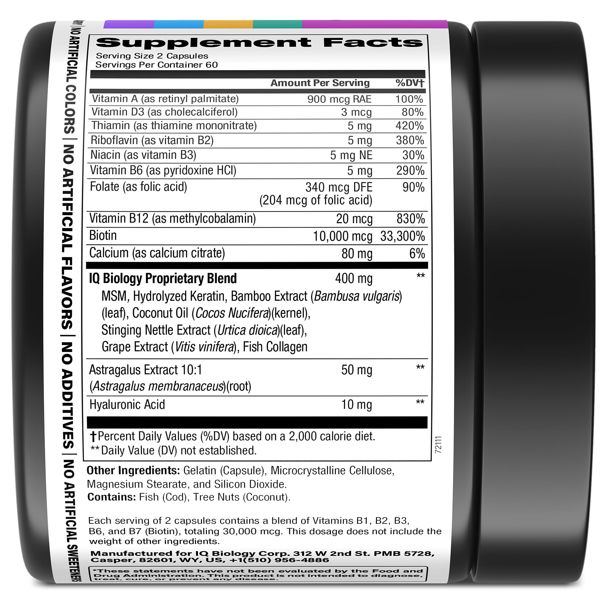 IQ BIOLOGY Sans colorants artificiels – supplément fiable