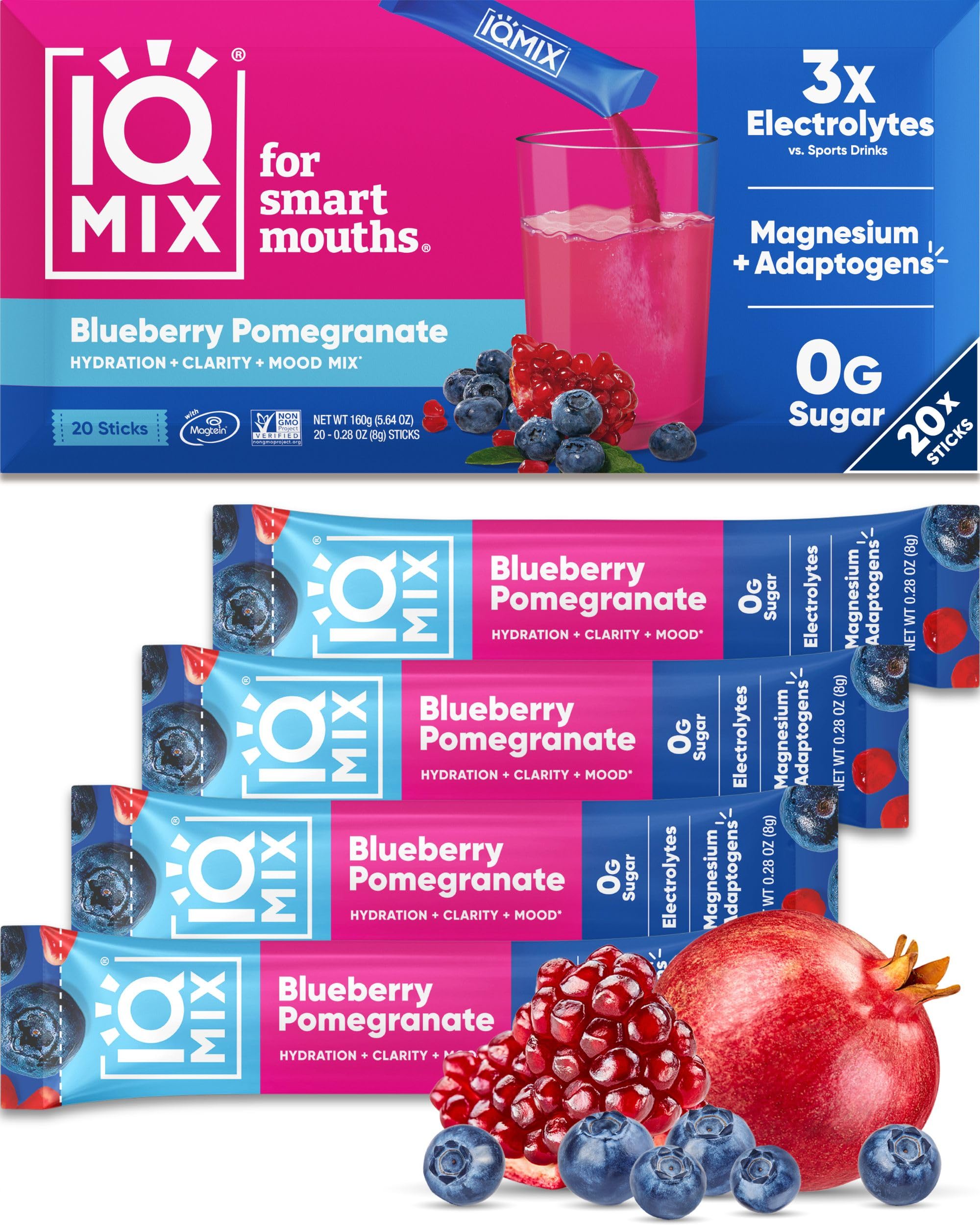 IQMIX par IQBAR sachets d'hydratation rapide pour énergie et clarté.