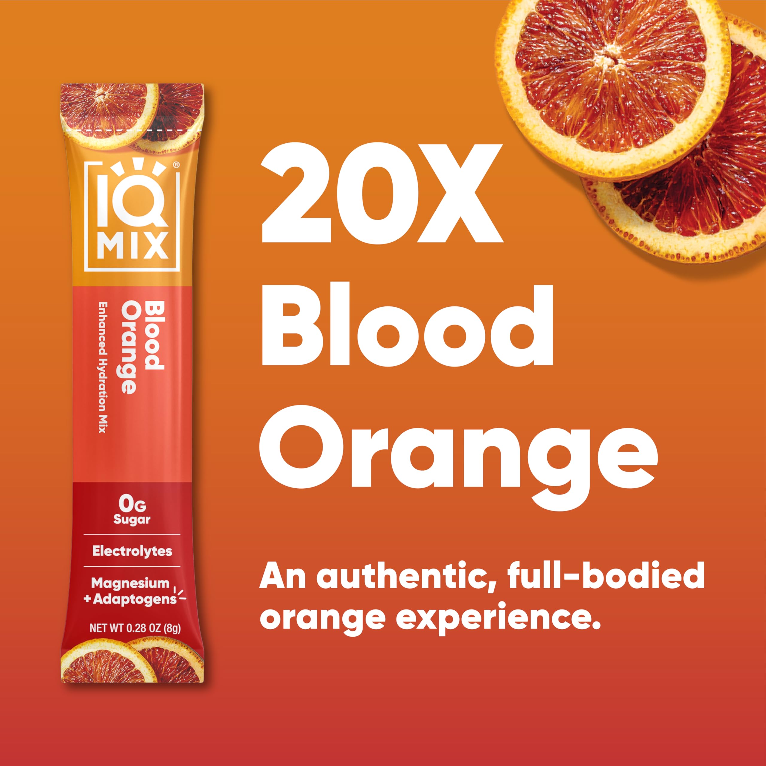 IQBAR IQMIX saveur orange sanguine : rafraîchissement sans sucre.