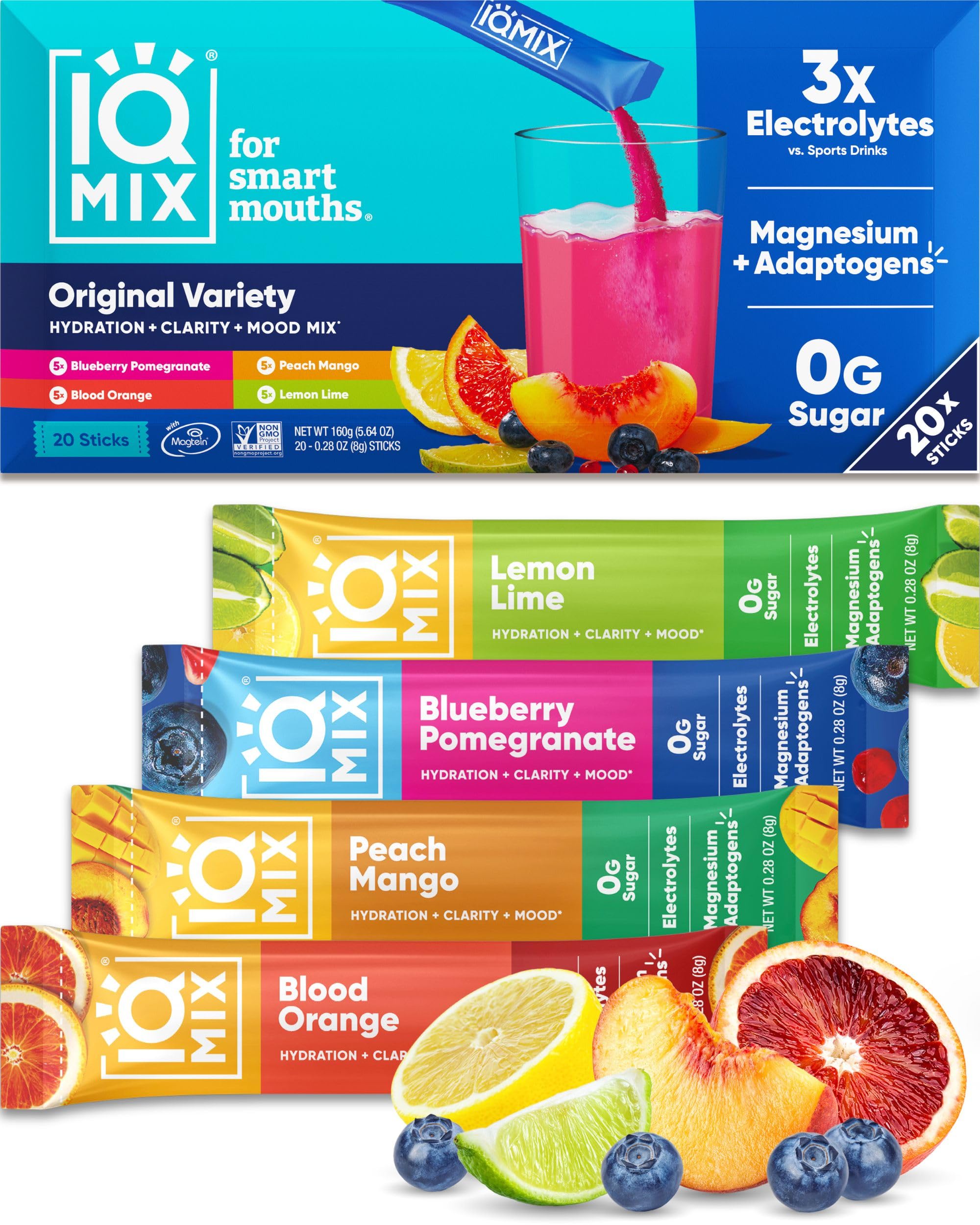 IQMIX: sachets d'électrolytes sans sucre pour hydratation nomade.