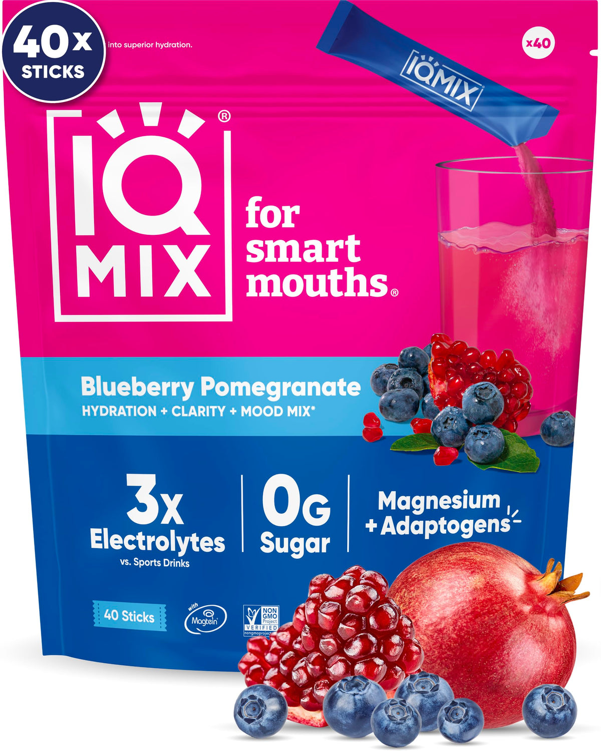 IQMIX sachets d'hydratation électrolyte pour énergie et clarté.