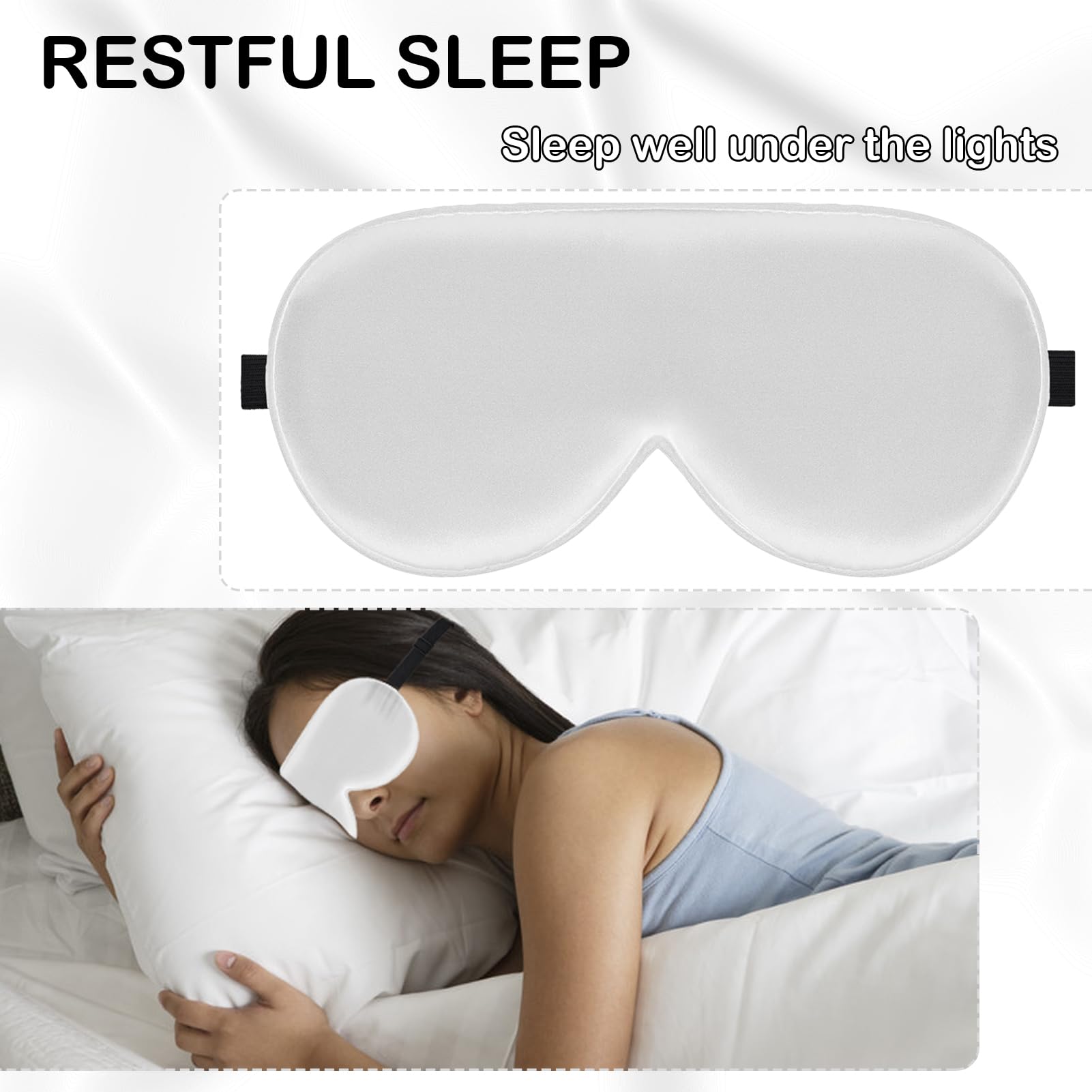 iRboWou masque sommeil en soie léger et confortable, parfait en voyage