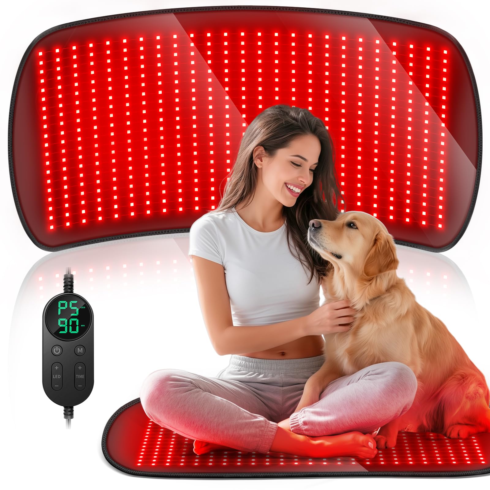 Mat IRELEX de thérapie lumière rouge dos pour relaxation musculaire ciblée