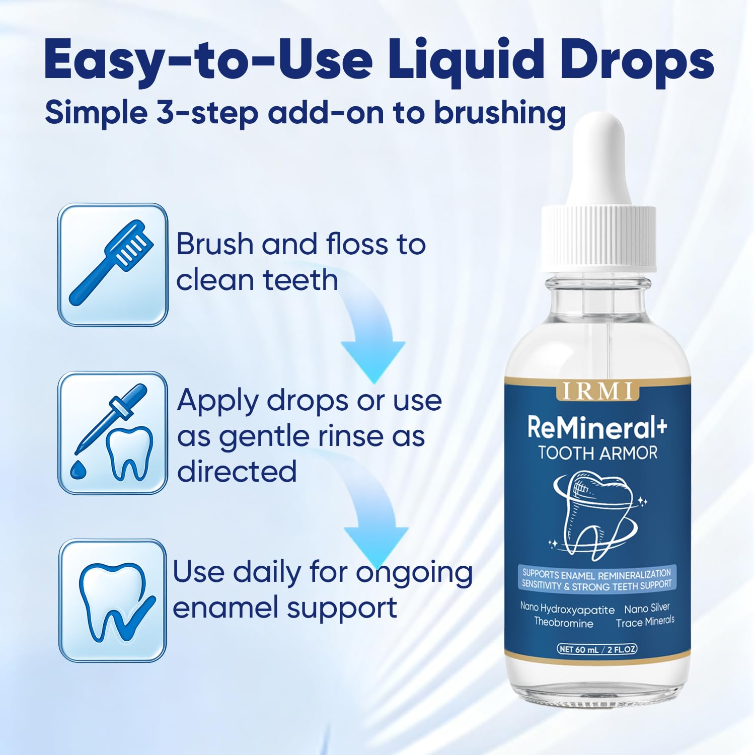 IRMI Irmi Dental Care Drops – sans alcool et sans arômes artificiels, choix doux
