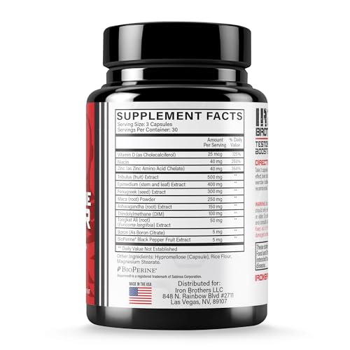 Iron Brothers Supplements Testostérone Support – Emballage transparent: contenu clair et vérifiable