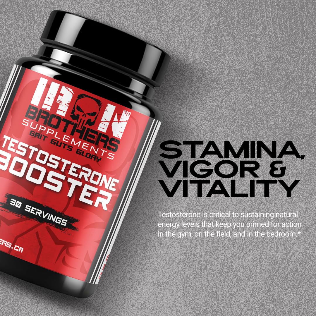 Iron Brothers Suppéments Testostérone Support – Tablettes: concentration et énergie au quotidien