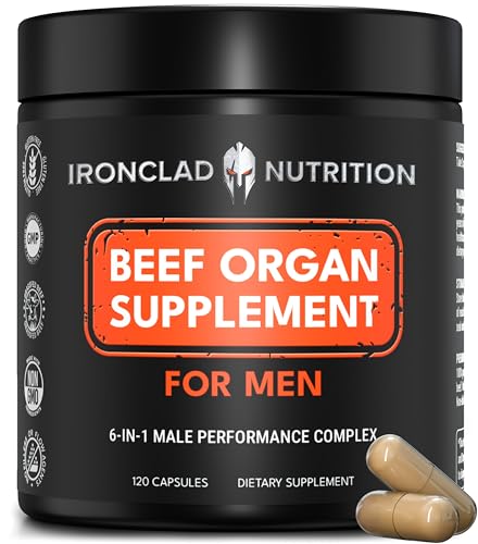 Ironclad Nutrition foie-coeur-thymus en capsules, soutien énergie quotidienne