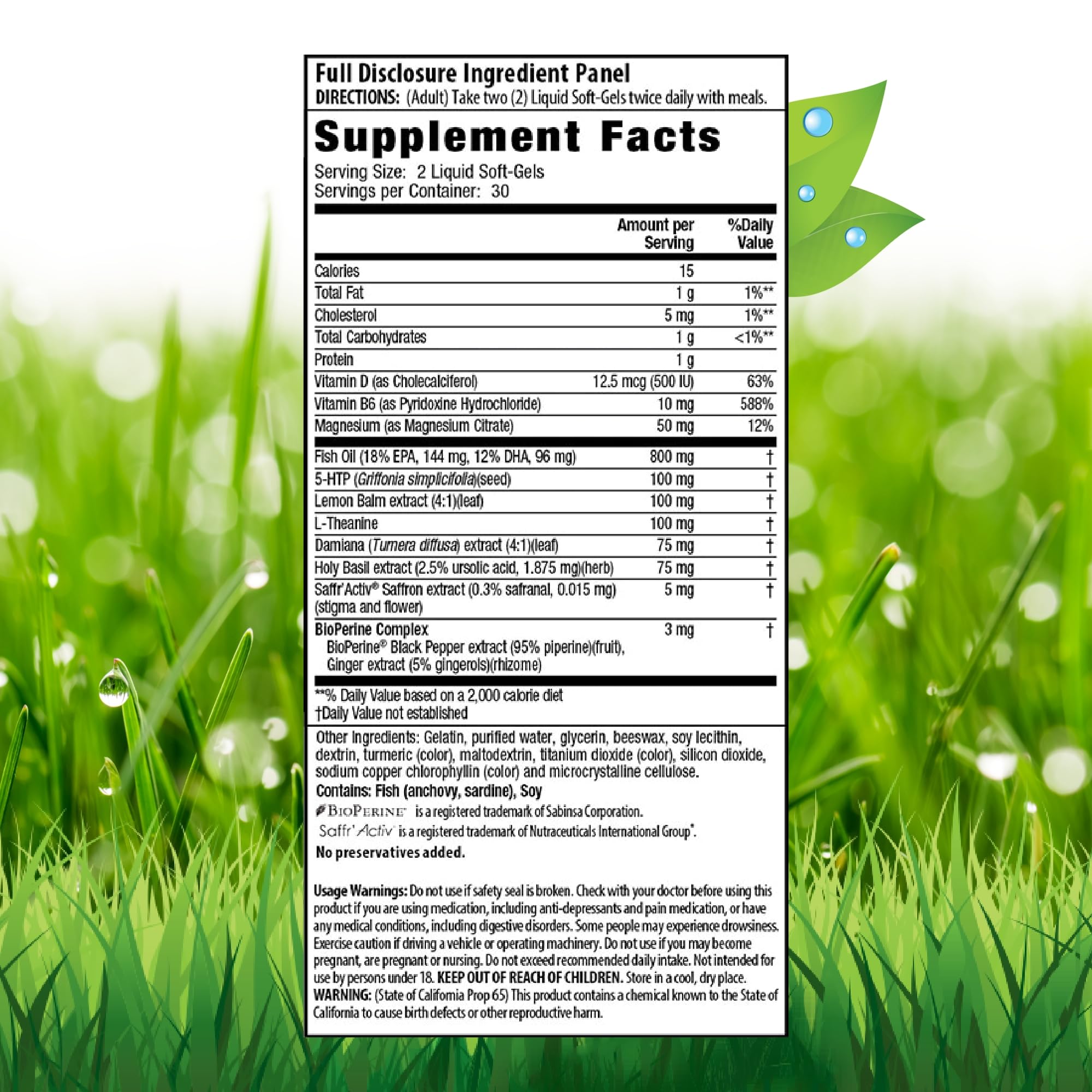 Gélules liquides Irwin Naturals 5-HTP Extra faciles à avaler, favorisant la production naturelle de sérotonine.