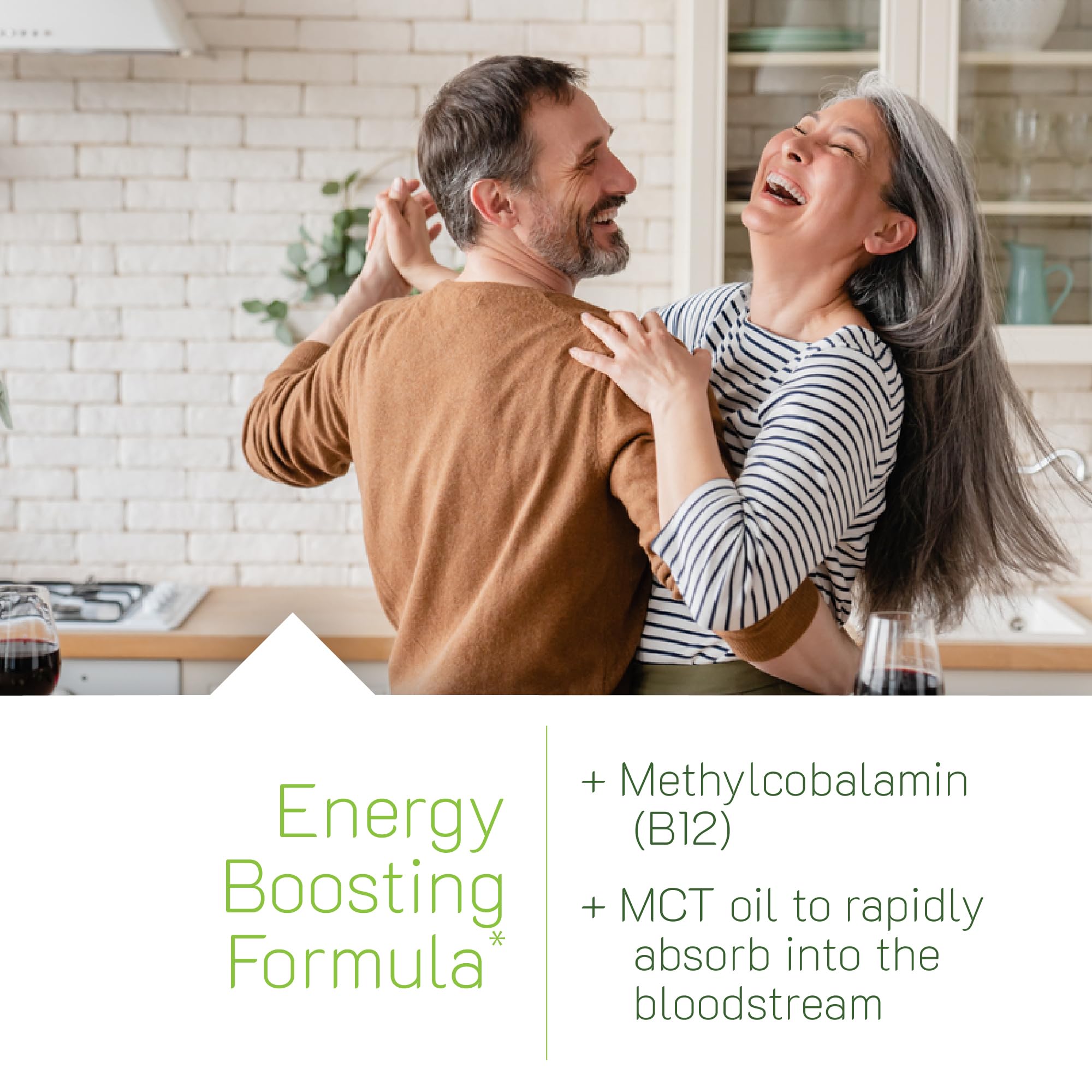 Huile MCT avec B12 illustrant une meilleure absorption potentielle.