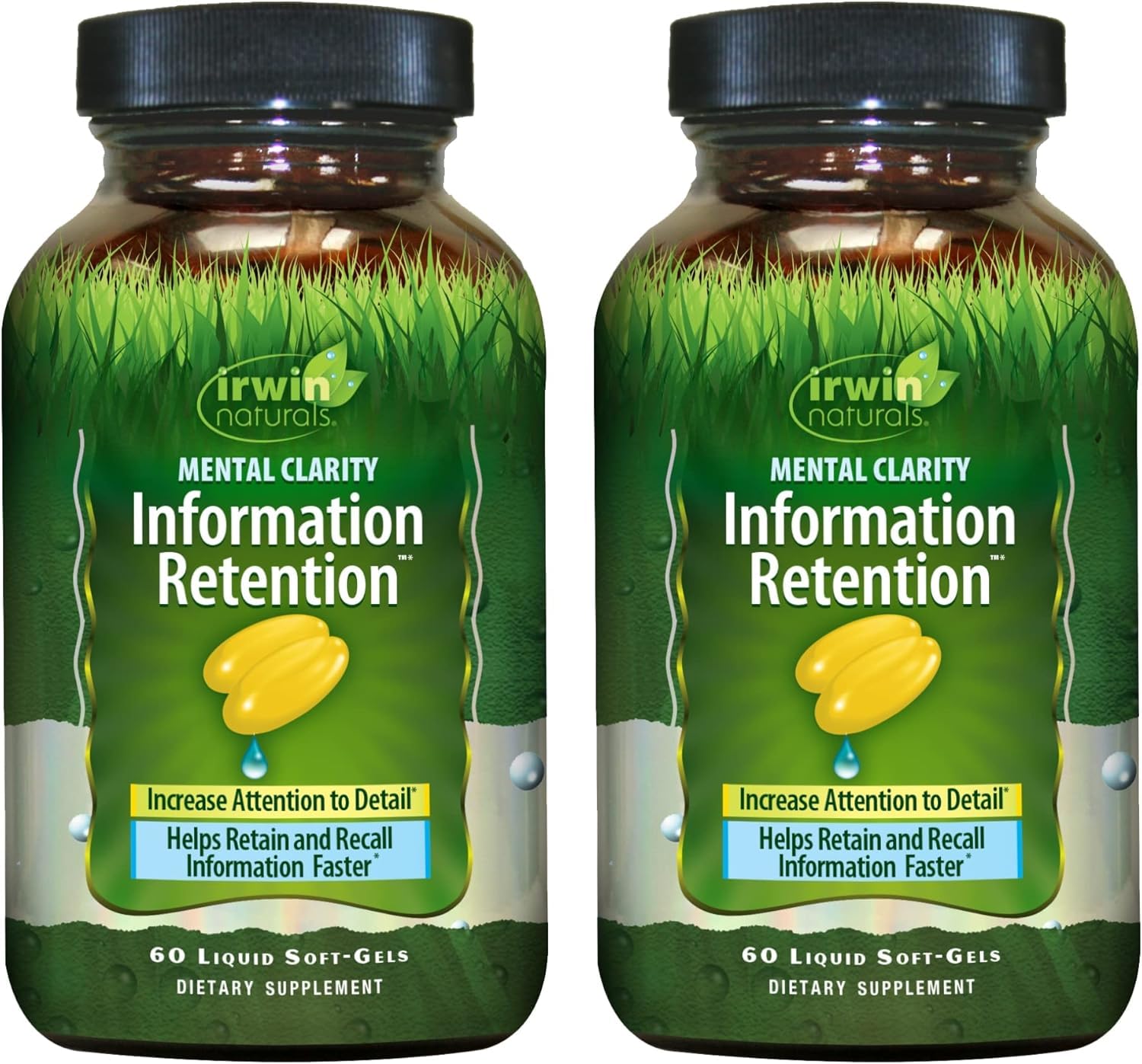 Irwin Naturals Bouteille Gels Clarté Mentale; soutien potentiel à la concentration.