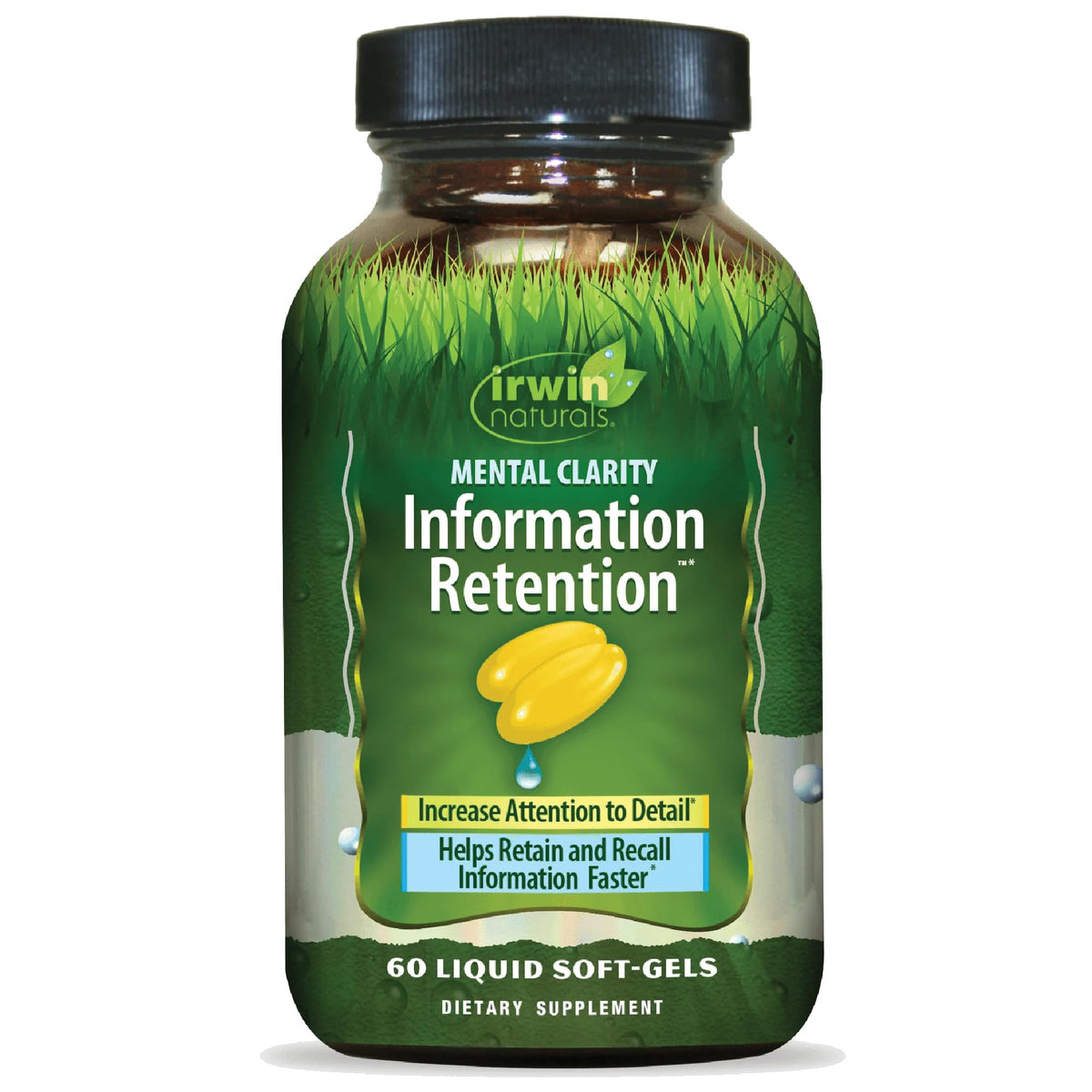 Irwin Naturals Clarté Mentale – bouteille liquide, peut soutenir l'attention et la rétention.