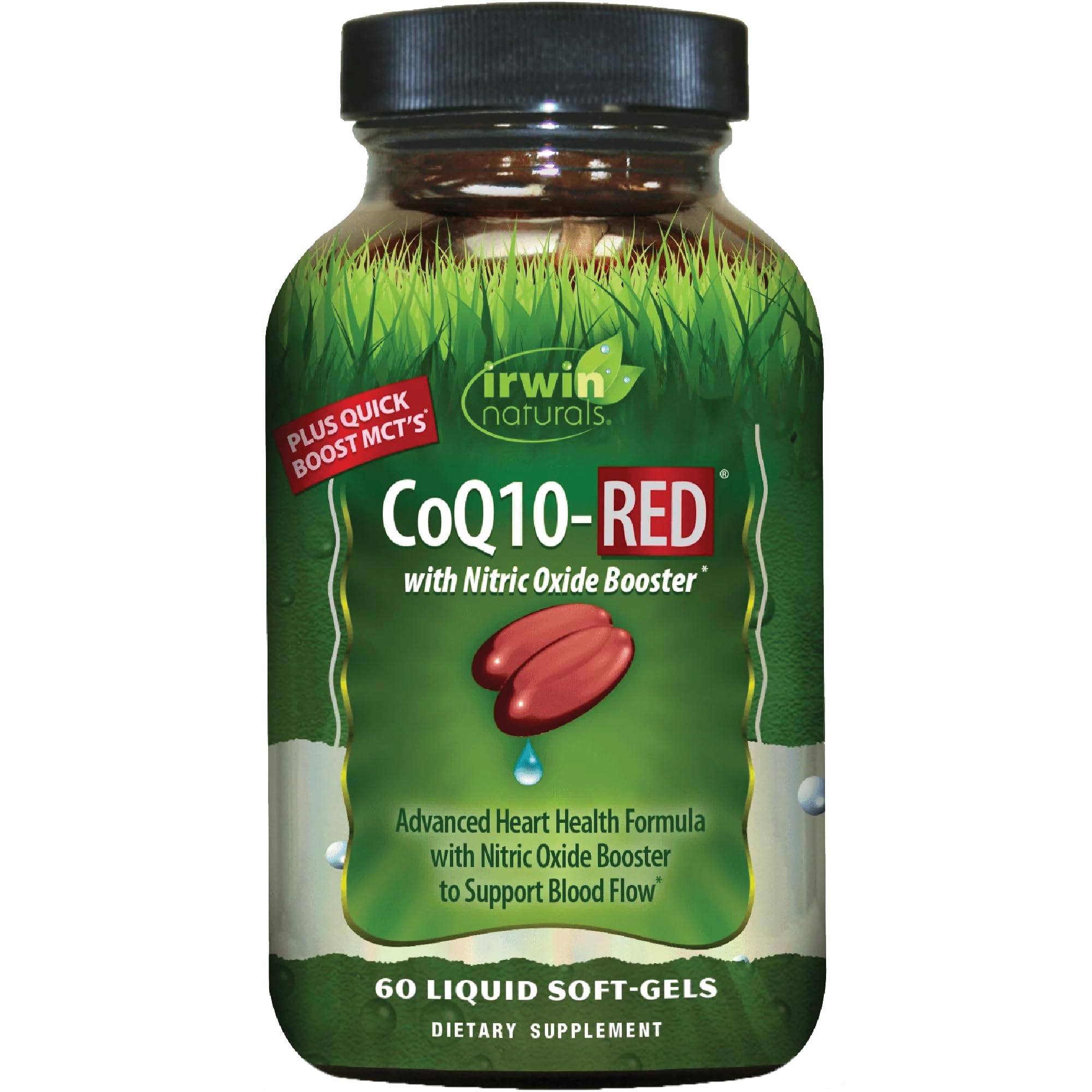 Irwin Naturals CoQ10-RED, bouteille gelules liquides pour énergie potentielle.