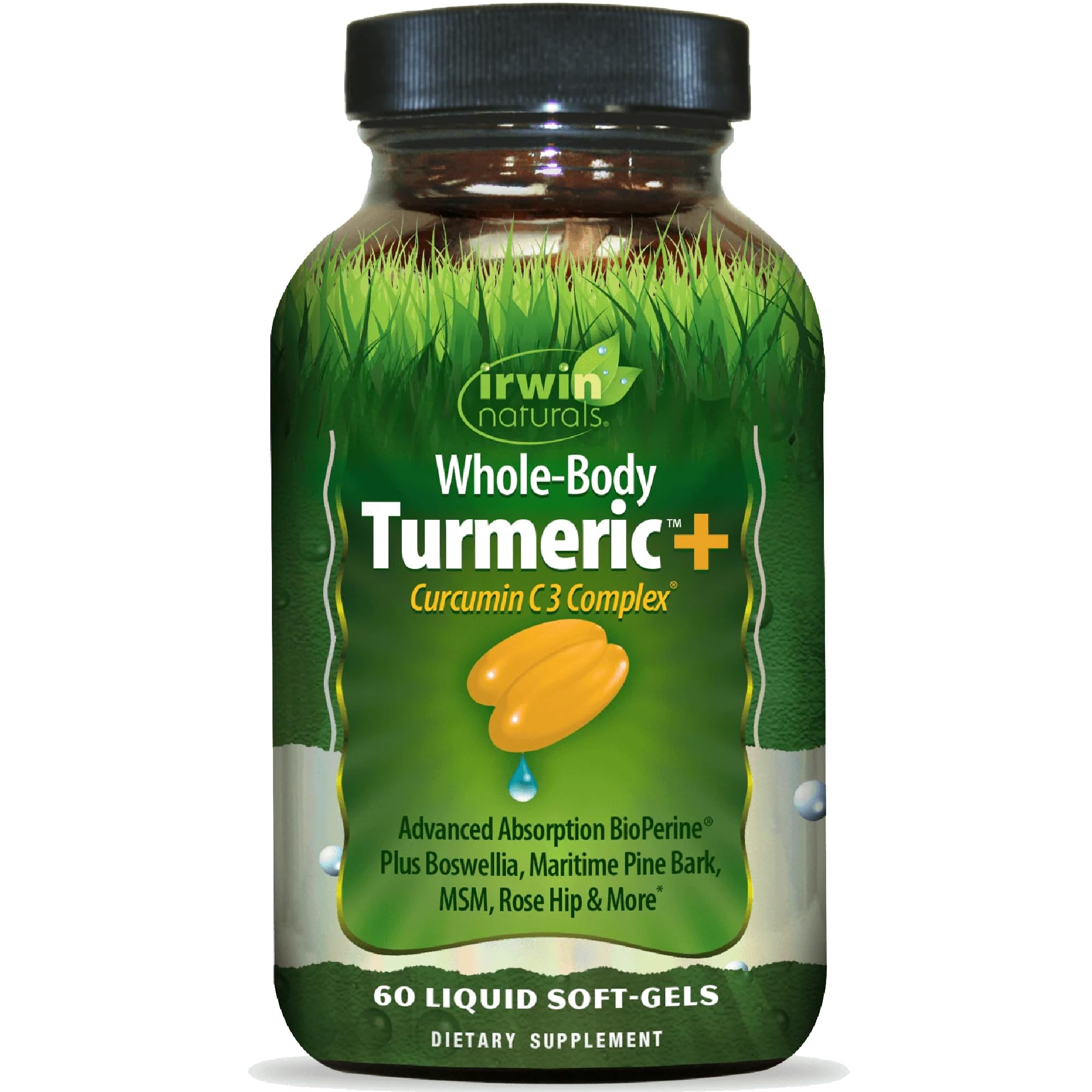 Irwin Naturals Curcumine C3 Complex – gélules liquides faciles à avaler pour le quotidien.